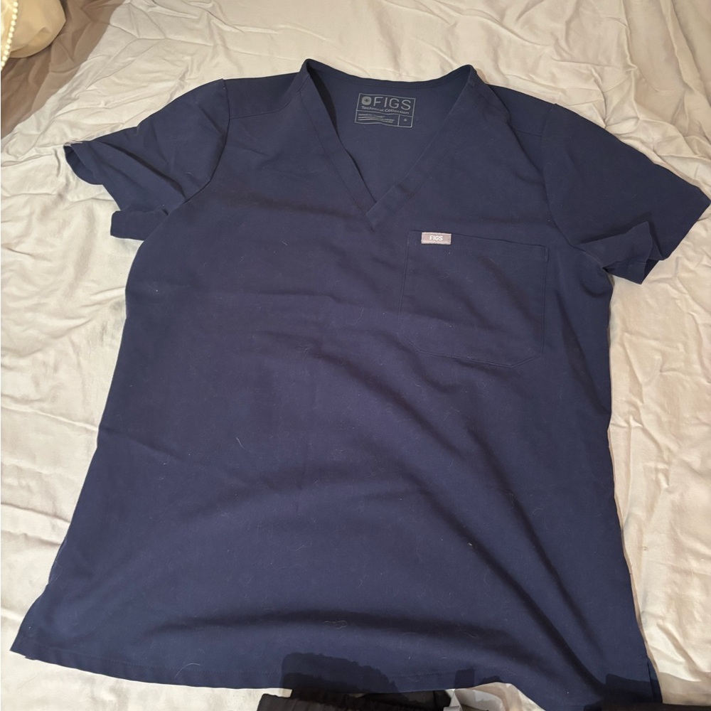Figs Blue Short Sleeve Tees